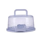 MagiDeal Cake Container Cake Carrier with Handle Multipurpose Accs Base Portable Cake Keeper Cake Storage Container for Birthday Dessert Pies Party, Blue