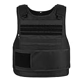MGFLASHFORCE Tactical Vest for Men, Security Police Fbi Airsoft Vest (Black)