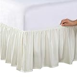 Bed Maker’s Never Lift Your Mattress Microfiber Wrap-Around Bed Skirt, Gathered Ruffled Style, Classic 14 Inch Drop Length, Queen, Ivory