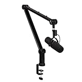 IXTECH Boom Arm - Adjustable 360° Rotatable Microphone Sturdy Stainless Steel Mic Desk, Table Stand Foldable Scissor Stable Mount Arms for Radio Studio, Podcast, Gaming