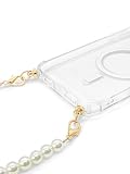 Aporia - MagSafe Clear Case with Pearl Wristlet Strap | Compatible for MagSafe iPhone 13 Pro Max | Strap Lanyard for Strong Wireless Charging Luxury Design (iPhone 13 Pro Max)