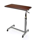 Invacare Hospital Style Overbed Table with Adjustable Height Tilt Top and Wheels, Fits Over Beds and Bedside, 6418