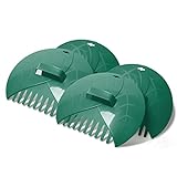 Evcitn 2set Leaf Scoops Hand Rakes, 2pair Hand Claw Leaf Collector for Picking up Leaves, Grass Clippings and Lawn Debris, Dark Green 4 pcs