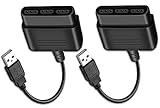 vienon PS2 Controller to USB Adapter Converter, 2 Pack Compatible with PS1/PS2 Controller Gamepad to PS3/PC Controller No Need Driver