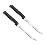 RADA Cutlery Tomato Slicing Knife Stainless Steel Blade Made in USA, 8-7/8 Inches, 2-Pack, Black Handle