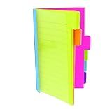 Redi-Tag Divider Sticky Notes, Tabbed Self-Stick Lined Note Pad, 60 Ruled Notes, 4 x 6 Inches, Assorted Neon Colors (29500)