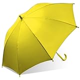 The Weather Station Children's Rain Umbrella, Manual Metal Folding Mini Umbrella, Windproof, Lightweight, and Packable for Travel, Full 30 Inch Arc, Yellow