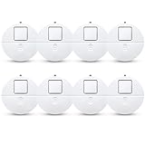 EVA LOGIK Modern Ultra-Thin Window Alarm with Loud 120dB Alarm and Vibration Sensors Compatible with Virtually Any Window, Glass Break Alarm Perfect for Home, Office, Dorm Room- 8 Pack