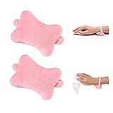 2 Pack Mouse Wrist Rest,Keyboard Wrist Rest Wearable Mouse Wrist Pillow Ergonomic Palm Support Made for Carpal Tunnel and Arthritis Pain Relief (Pink)