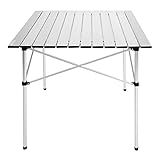 Aluminum Folding Table for Camping, Camp Table for Picnic, Beach Table for Sand Foldable, Lightweight, Carry Bag Included