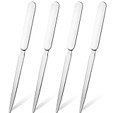 4 Pieces Letter Opener Knife Stainless Steel Envelope Openers Lightweight Mail Opener Tool Slitters Letter Knives for Office Home School Supplies (White, Simple Style)