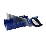 KFASANOMDZ Mitre Box and Back Saw, 12 Inch Miter Box with Back Saw for Accurate Cutting,Capable of Sawing at Angles of 90 Degrees, 45 Degrees, and 22.5 Degrees.