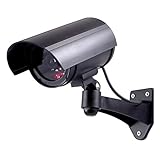 Power Gear Decoy Security Bullet Camera with Flashing Red Light, Blinking LED, Fake Surveillance, Realistic Looking Recording Lens, Indoor/Outdoor Use, Wireless, Black, 40661