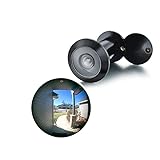 TOGU TG3016YG-BC UL Listed Solid Brass HD Glass Lens 220-degree Door Viewer Peephole with Heavy Duty Privacy Cover for 1-3/8' to 2-1/6' Doors, Matt Black Finish