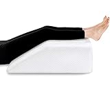 eletecpro Leg Elevation Pillow 8 Inch with Cooling Gel Memory Foam Top, Wedge Pillow to Solve Back& Leg &Joint Pain, Acid Reflux, Heartburn, Snoring,Pregnancy(White)