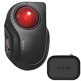 ELECOM bitra Trackball Mouse, Bluetooth, Finger Control, Smaii size, with Semi-Hard Case, Silent Click, Ergonomic Design, 5-Button, Smooth Red Ball, Windows11, macOS (M-MT2BRSBK)