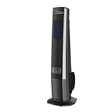 Lasko 42' Portable Outdoor Tower Fan with Bluetooth Technology for Decks, Patios and Porches with 4 Speeds, Night Mode, Internal Oscillation, Black, YF200, Large