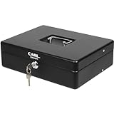 CARL, CUI82011, Bill Slots Steel Security Cash Box, Black 3.5'x7'