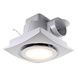 Bathroom Exhaust Fan with LED Light Quiet Ceiling Mount Ventilation Fan Combination for Bathroom and Home, 110 CFM 1.0 Sones 4 inch Duct Bath Fan White