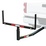 ECOTRIC Truck Bed Extender Pickup Truck Bed Hitch Mount Extension Rack SUV Lumber Ladder Canoe Boat Kayak Long Pipes w/Flag 750lbs Capacity