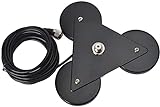 HYS Heavy Duty Mobile Car/Truck SO-239 8.8inch Triangle Magnet Mount Base W/5M(16.4ft) RG58 Coaxial Cable PL-259 Plug