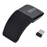 143 Foldable Wireless Touch Mouse, Arc Touch Mouse Mice with 143 Receiver for PC Laptop Smart TV, Stylish Appearance(Black)