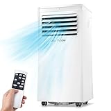 Joy Pebble Portable Air Conditioner 8000 BTU for Small Room,3-in-1 AC Unit with Fan & Dehumidifier Cools 350 sq.ft, Portable AC with ECO Mode,2 Fan Speeds,24H On/Off Timer,Full-Function Remote Control