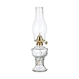 Oil Lamp Lantern 12.5'' Vintage Clear Glass Kerosene Lamp Chamber Oil Lamps for Indoor Use Home Decor Lighting Rustic Hurricane lamp Classic Old Oil Lantern