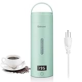 Sekaer Travel Electric Tea Kettle Portable Small Mini Coffee Kettle, with 4 Variable Presets, Personal Hot Water Boiler 304 Stainless Steel with Auto Shut-Off & Boil Dry Protection, SY-618G