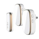 Wireless Doorbell by LUAMB 1,000ft Range Loud Enough with 5 Volume Levels and 52 Chimes LED Flashing,1 Push Button and 2 Receiver.