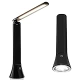 FUMAT LED Rechargeable Desk Lamp with Flashlight Foldable Portable 2500mAh Battery Operated Table Desk Lamps for Home Office 3 Light Colors Dimmable Eye Protection Desk Study Reading Night Light