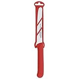 Messermeister Handcrafted Serrated Tomato Knife with Matching Sheath, Red, 4.5-Inch
