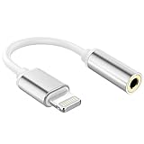 Lightning to 3.5mm Headphone Jack Adapter,Apple MFi Certified Earbuds Splitter Headset Dongle Converter Compatible for iPhone 13 Pro 12 Mini SE 11 Pro Max X XR XS 8P 7, Support Music Control
