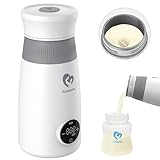 Portable Milk Warmer & Mixer, Cordless Travel Warmer for Breastmilk, Formula or Water, Fast Warming & Precise Temp Control, 10 oz Big Capacity, Big Battery Capacity for Journey