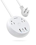 Anker USB C Power Strip with Power Delivery, PowerStrip Pad, 2 Outlets and 42W 3 USB (2 USB-A, 1 USB-C) with 5-Foot Extension Cord, Compact Travel Size, for MacBook Pro, iPad Pro, iPhone and Galaxy