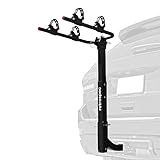 Retrospec Lenox 2-5 - Bike Hitch Rack for Cars, Trucks, SUVs with 2” Hitch | Foldable Steel Frame with Anti-Rattle Adapter, Tie Down Cradles and Straps - Fits Most Frames, Black