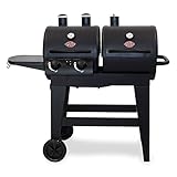 Char-Griller® Dual-Function 2-Burner 24,000 BTU Propane Gas and Charcoal Combination Grill and Smoker with 870 Cooking Square Inches in Black, Model E5030