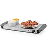 Ovente Electric Food Buffet Warmer, Portable Stainless Steel Warming Tray with Temperature Control, Perfect for Indoor Dinner, Catering, House Parties, Events, Entertaining and Holiday, Silver FW170S