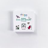 Birds Bugs and Botany Mini Coloring Book Pocket Size Small Gifts for Coworkers 3x3 inches On-The-Go Travel Size Creating and Mindful Coloring Book, 50 Pages of Stress + Anxiety Relief