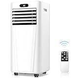 ZAFRO 8,000 BTU Portable Air Conditioners Cool Up to 350 Sq.Ft, 4 Modes Portable AC with Remote Control/2 LED Display/24Hrs Timer/Installation Kits for Home/Office/Dorms, White