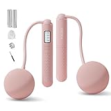 YOTTOY Cordless Jump Rope with Counter - 2-in-1 Ropeless Jump Rope with Large Cordless Ball (pink no rope)