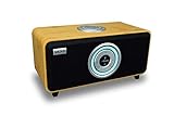 VOIZ Bluetooth Smart Speaker, Built-in Alexa, WiFi and Streaming Capable, Sustainable Bamboo Wood Cabinet, AiRadio, Black, VR-80B
