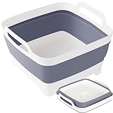 Febortiey Collapsible Dish Tub 9L-Collapsible Basin Bucket Portable Sink-Outdoor Multiuse Foldable Sink Tub Wash Dish Basin for Kitchen Sink RV Camping