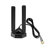 Eightwood WiFi 6E Tri-Band Antenna 6GHz 5GHz 2.4GHz Gaming WiFi Antenna Magnetic Base with 6.5ft Extension Cable for PC Desktop Computer PCIe WiFi 6E Card, WiFi Router