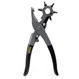 General Tools Leather Hole Punch Tool - 6 Multi-Hole Sizes for Leather, Rubber, & Plastic - Hobbies & Crafts 8.5 inches