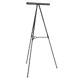 Amazon Basics High Boardroom Black Aluminum Flipchart Whiteboard and Display Easel Stand with Adjustable Height Telescope Tripod, Black, 37 x 18 x 28 Inches