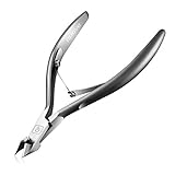Cuticle Trimmer 3/4 Jaw Extremely Sharp Cuticle Nippers Scissors Stainless Steel Clippers Cutter Remover Pedicure Manicure Nail Tool, opove X7, Space Gray