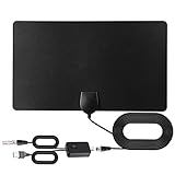 Eightwood Digital Amplified HD TV Antenna,Support 4K 1080p Fire TV Stick and All Older TV’s, Indoor HDTV Antennae for Local Channels, with Amplifier Signal Booster, 10ft Coax Cable, 150+ Miles Range