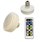 ANUOMY 2 Pack Battery Operated Light Bulbs for Lamps with Remote,Replacement AA Bulbs,Battery Powered LED Puck Lights With E26 Screw in Non Electric Wall Sconce and Pendant light Fixture