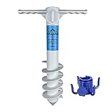 REFFU Heavy Duty Beach Umbrella Sand Anchor, Umbrella Holder Stand with 5 Spiral Screw Safe Stand for Strong Winds